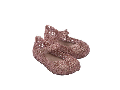 Mini Melissa Campana Papel BB Stylish Rose Glitter Sandal