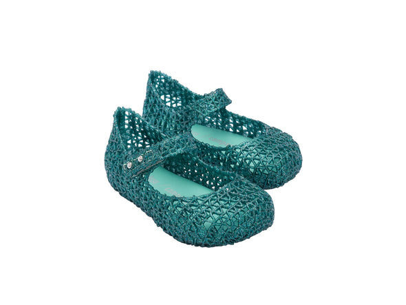 Mini Melissa Green Sandals, Campana Papel BB Kids' Shoes