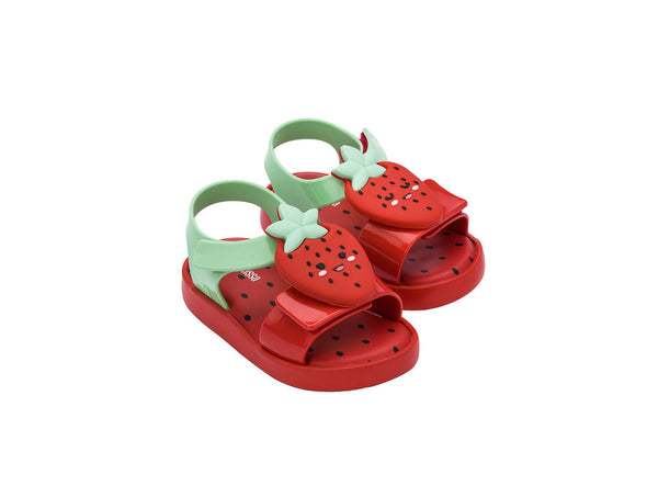 Mini Melissa Strawberry Bliss Sandal, Mini Melissa Jump Fruitland BB Red Sandal